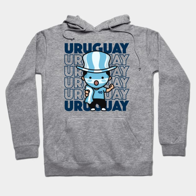 Uruguay Football Fan // Kawaii Cute Uruguayan Soccer Supporter Hoodie by SLAG_Creative